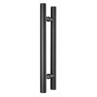 Stainless Door Pull Handles Pair H Style 900mm x 32mm in Matte Black